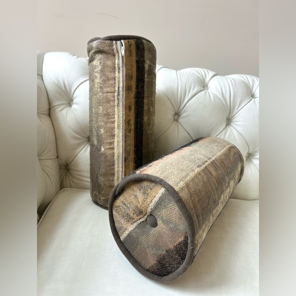 Brown Cylindrical Pillows